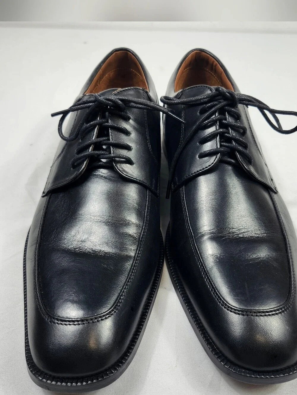 Rockport Adiprene Men's 11.5 Black Leather Apron Toe Lace-Up Derbys Dress Shoes
